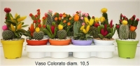 Cactaceae fiori finti Ø10 vaso col.